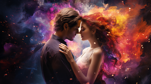 A spiritual image of a man and woman as divine counterparts